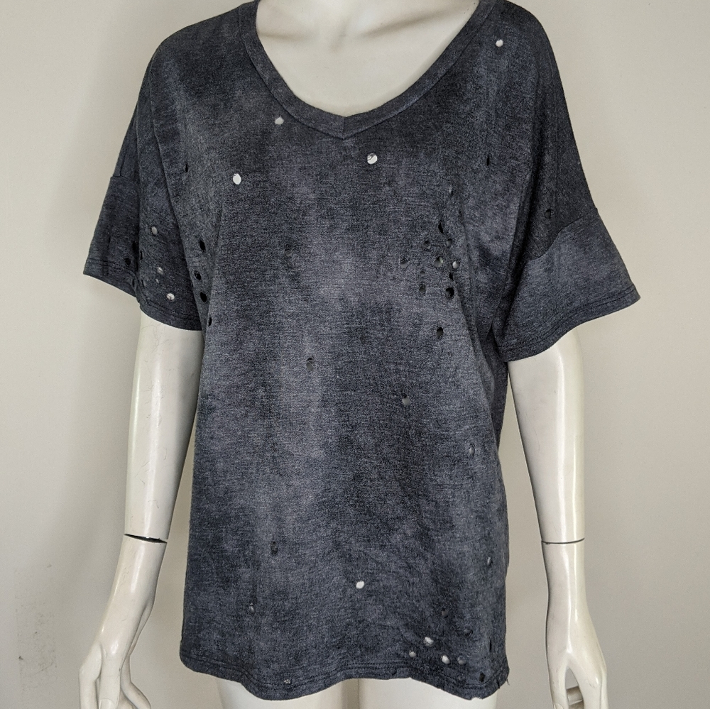 Womens L Reborn J Modern Design Top Gray